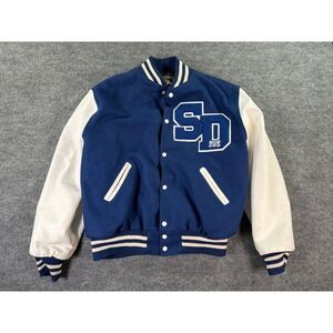 Vintage San Diego Padres Varsity Jacket Mens XL Blue White Letterman Bomber Logo